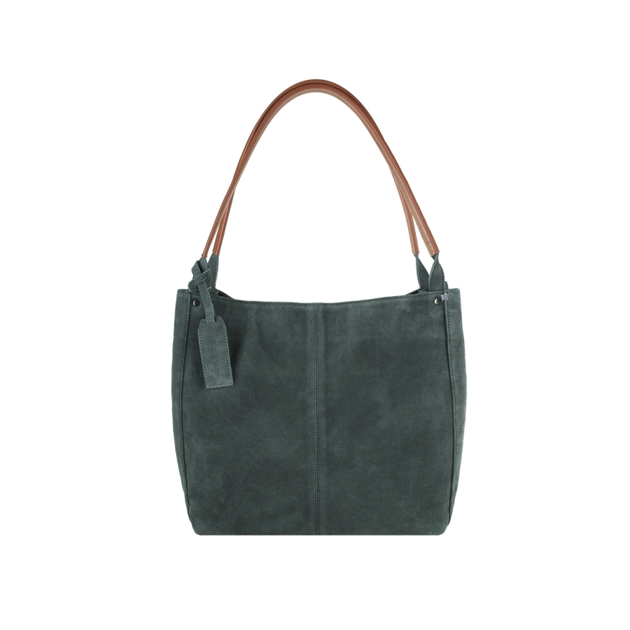 SHOPPER BAG SUEDE DUST aus Veloursleder mit viel Stauraum und Kurzgriffen
